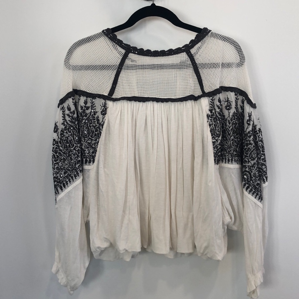 White boho cotton Free People top